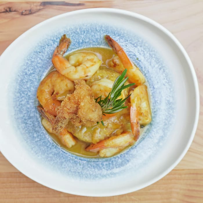 Camarones / Ball Plantain with Shrimp.