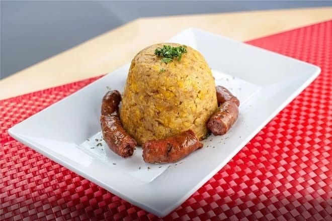 Longaniza / Ball Plantain with Dominican Sausage.